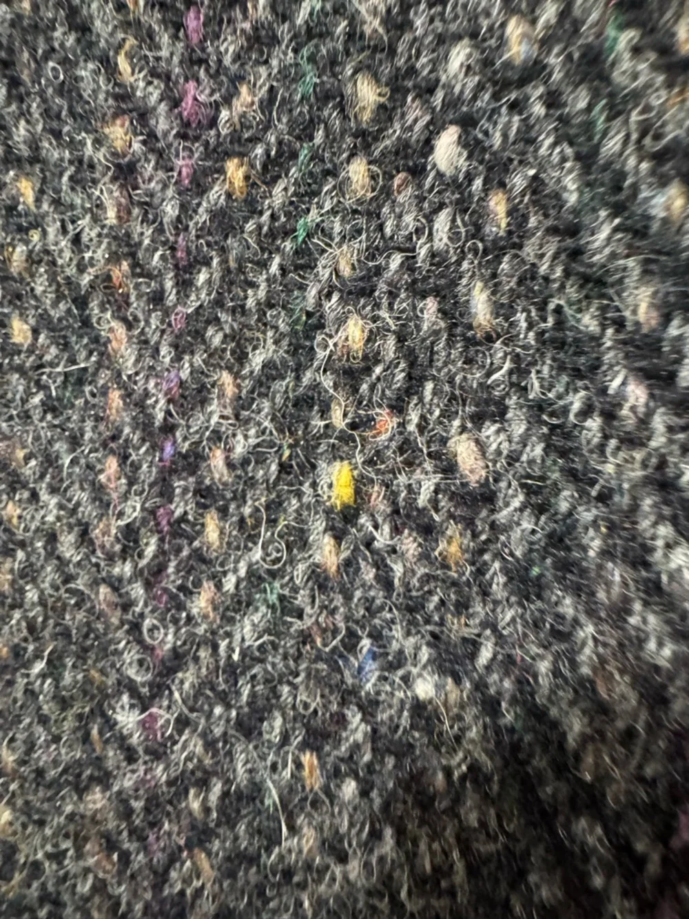 VTG Harris Tweed Blazer Wool Sport Coat Charcoal Grey Herringbone with Donegal - Picture 9 of 16